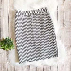 J. Crew Striped Seersucker The Pencil Skirt